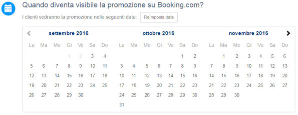Quando diventa visibile la promozione su Booking.com?