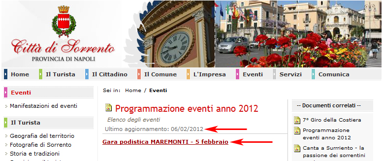 Programmazione eventi a Sorrento