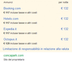 Comparazione tariffe in Google pagine locali