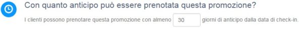 Offerta prenota prima: con quanto anticipo può essere prenotata questa promozione?