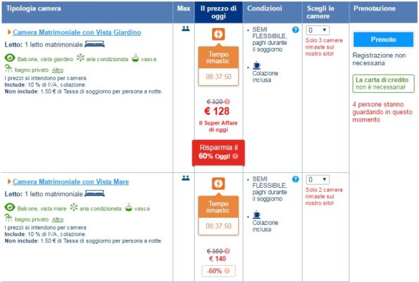 Promozione offerta del giorno di Booking.com