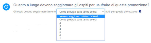 Quanto a lungo devono soggiornare gli ospiti per usufruire di questa promozione?