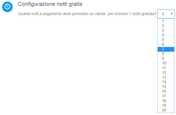 Configurazione notti gratis